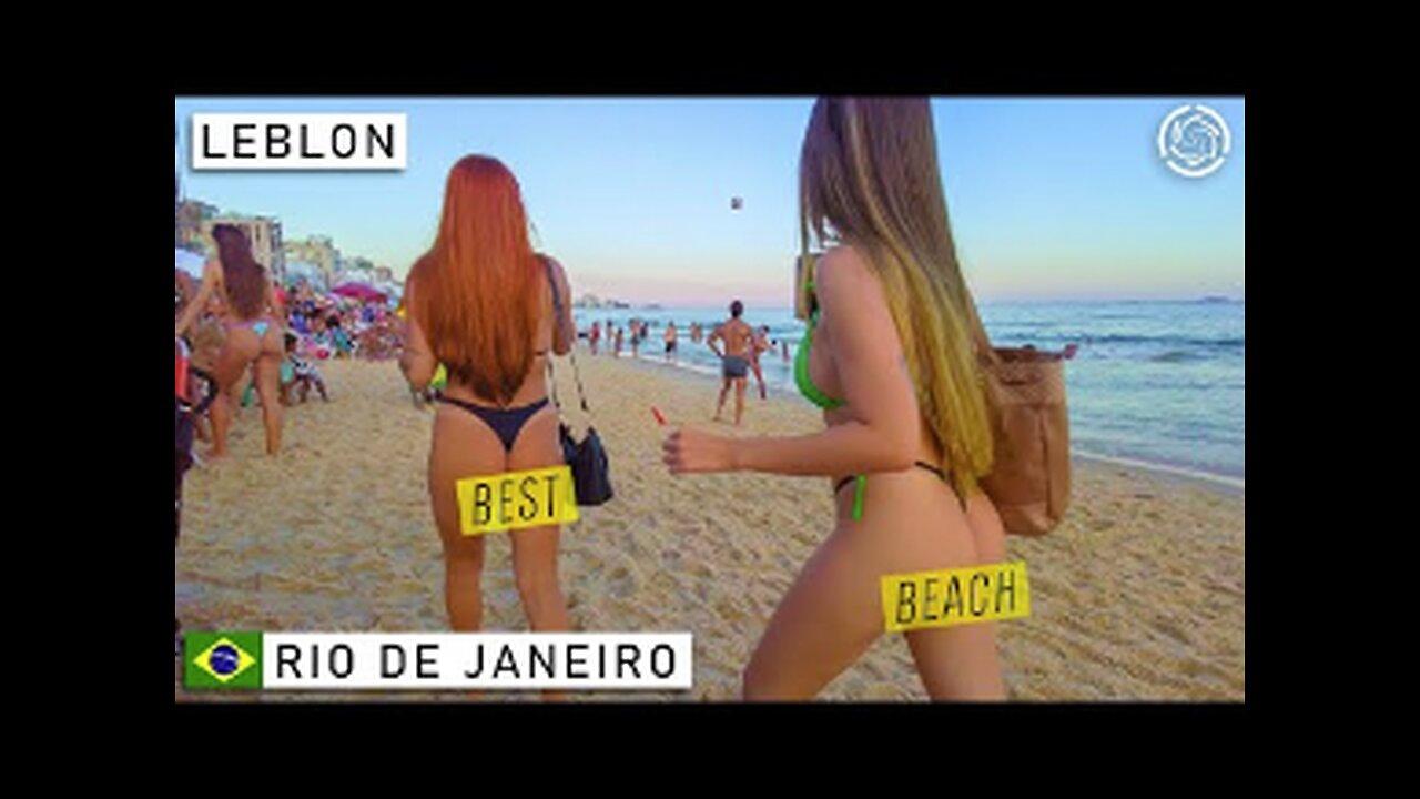  LEBLON BEACH - THE BEST BEACH IN THE WORLD - Rio de Janeiro, Brazil Tour 2022 【 4K UHD 】.