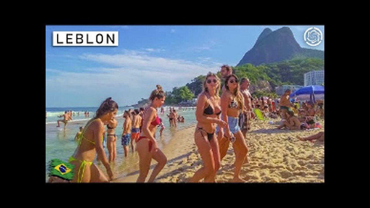 LEBLON BEACH, RIO DE JANEIRO, - Brazil 2022 -【 4K UHD 】THE BEST BEACH!.