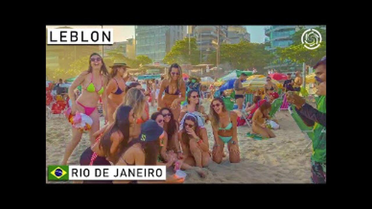  RIO DE JANEIRO BEST BEACH and Nightlife, LEBLON DISTRICT. Complete Sunny Day - Brazil 2021.