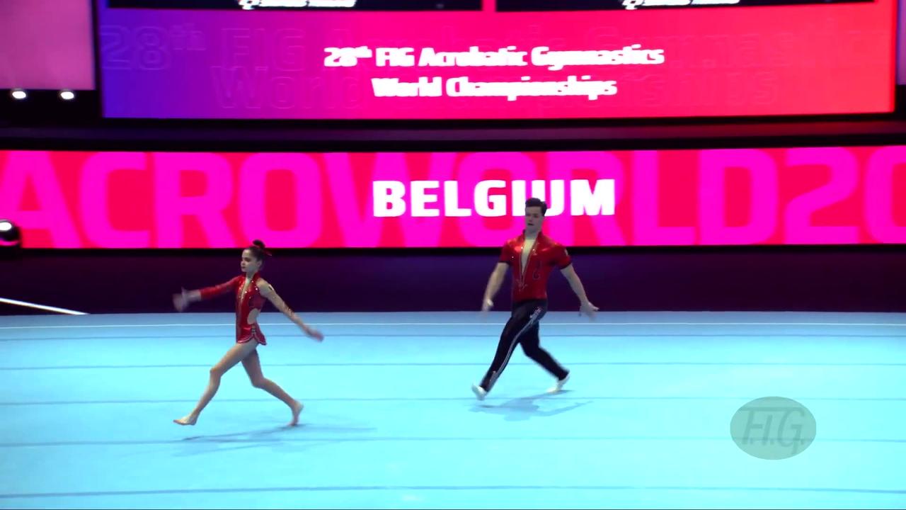 Belgium (BEL) - 2022 Acrobatic Worlds, Baku (AZE) - Dynamic Qualification  Mixed Pair