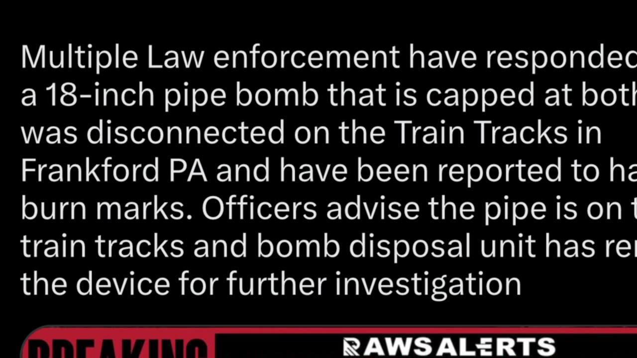 18-inch pipe bomb on Train Tracks in NE Philly