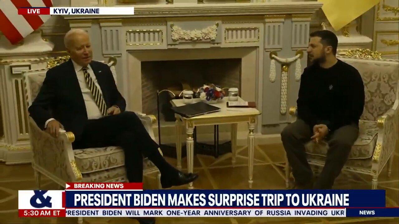U.S President Joe Biden Arrives in Ukraine's Kyiv on Surprise Visit