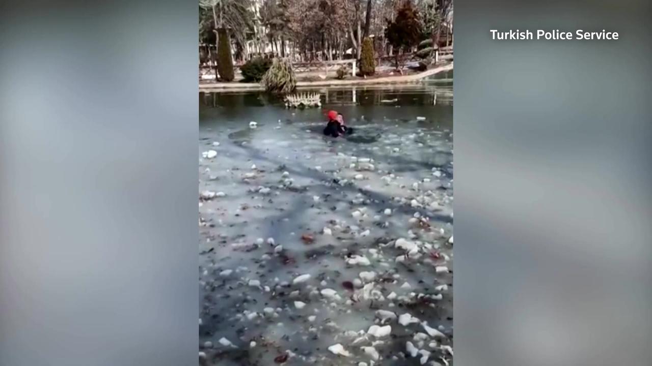 Eight-year-old quake survivor rescued from pond