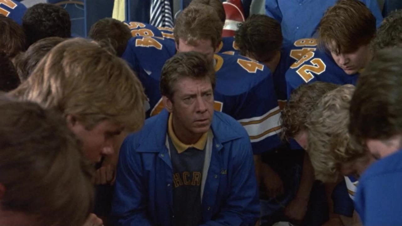 Johnny Be Good  "Because that's what wins football games" scene