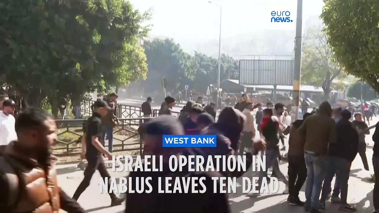 Ten Palestinians killed, dozens wounded in West Bank raid