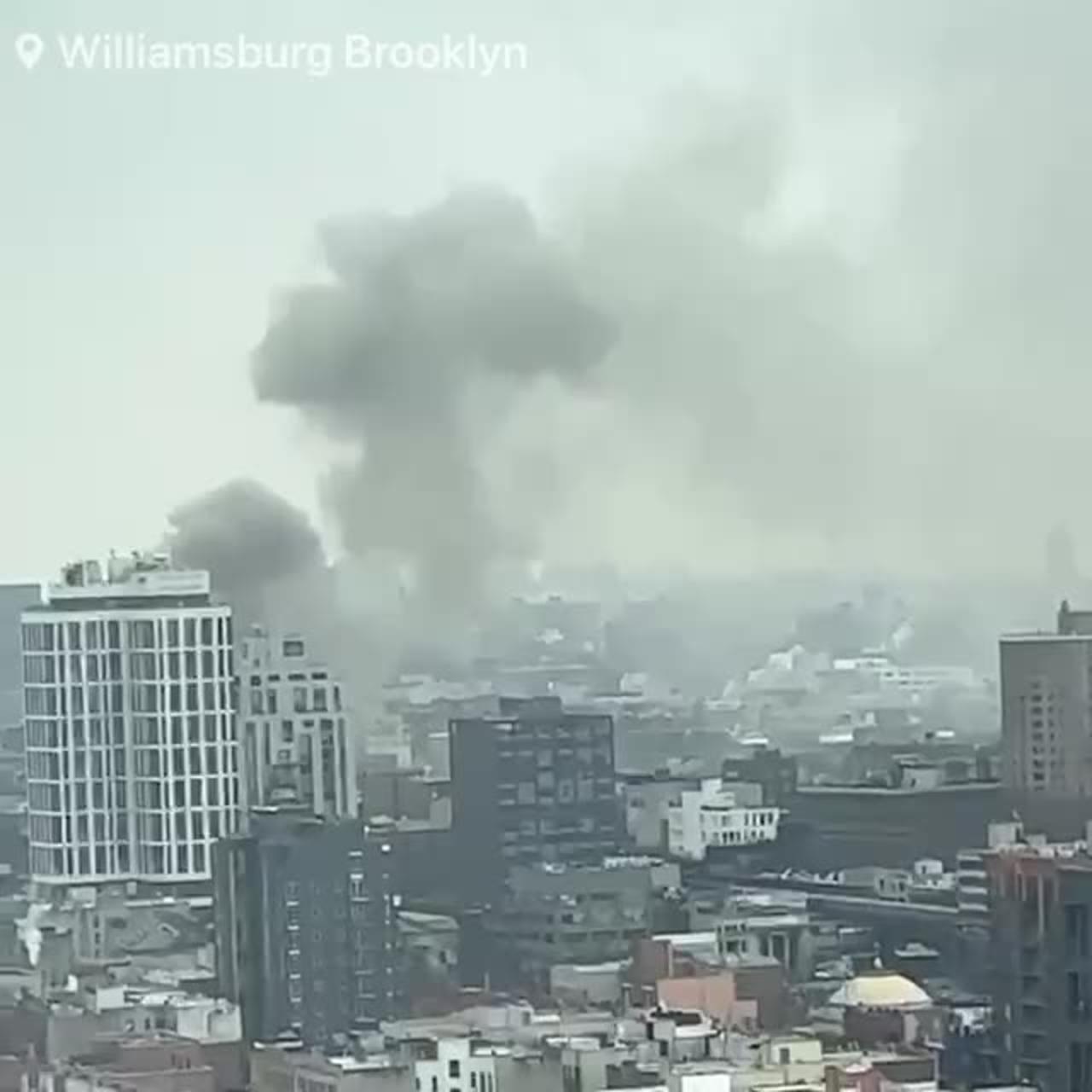A Massive fire breaks out a Brooklyn Lumber Storage Warehouse