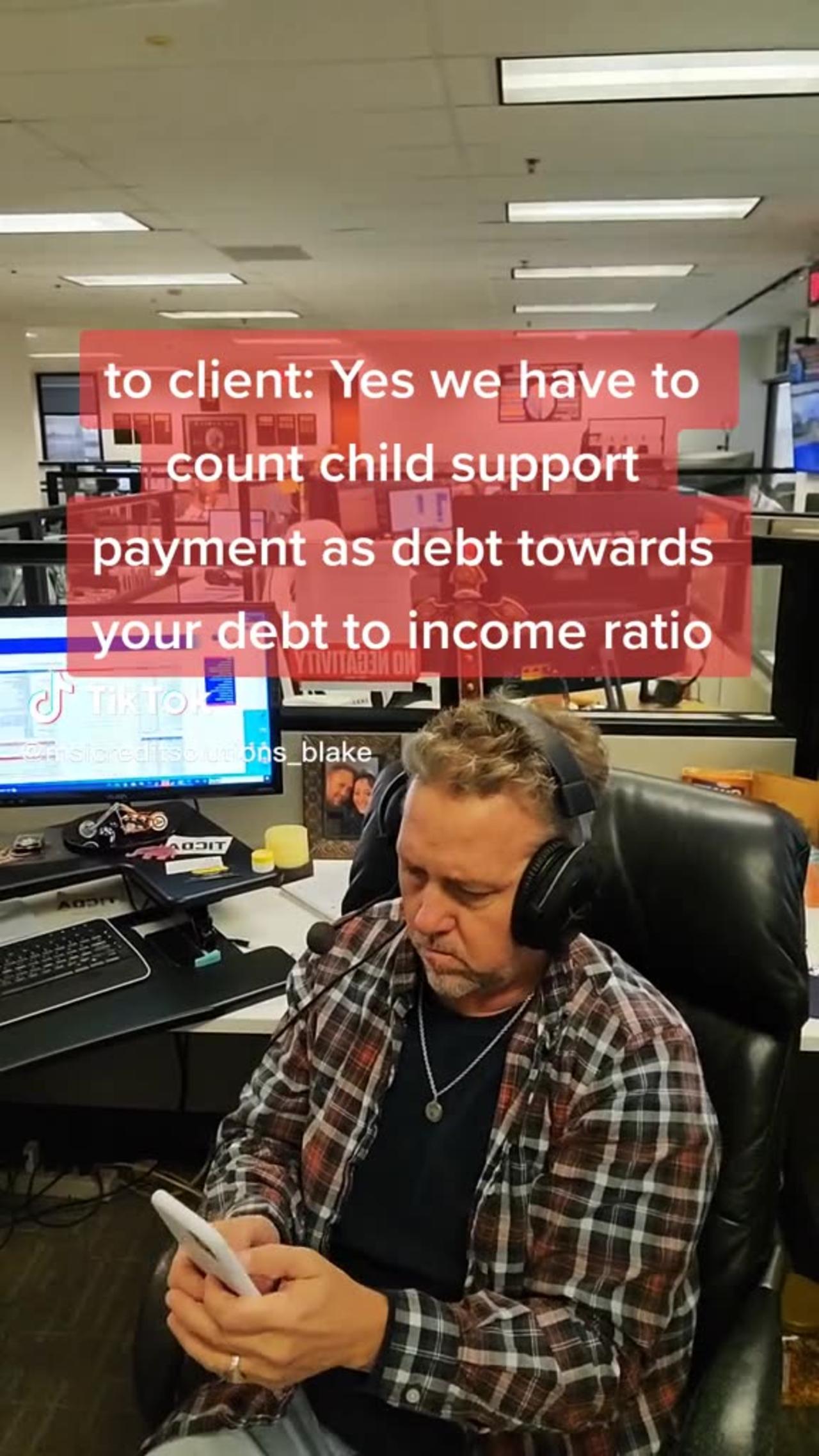 child support is calculated in DTI