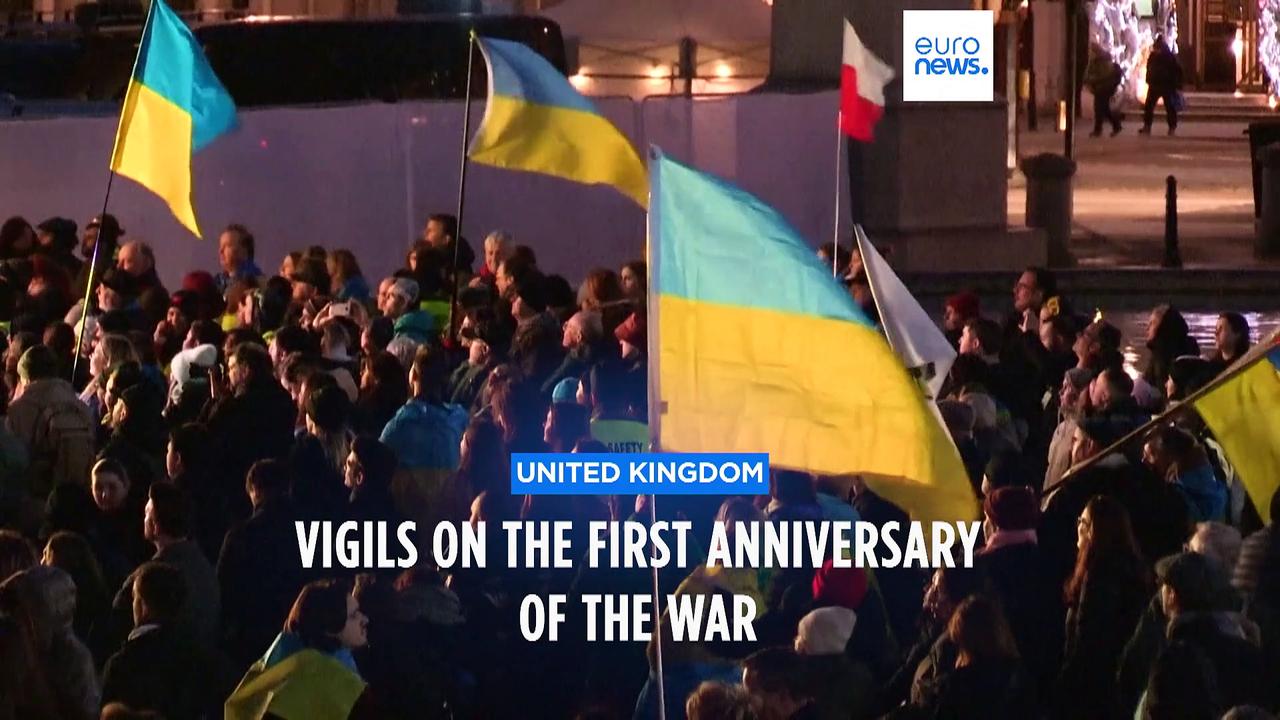 'They need our help': Vigils around the world as people rally for Ukraine on war anniversary