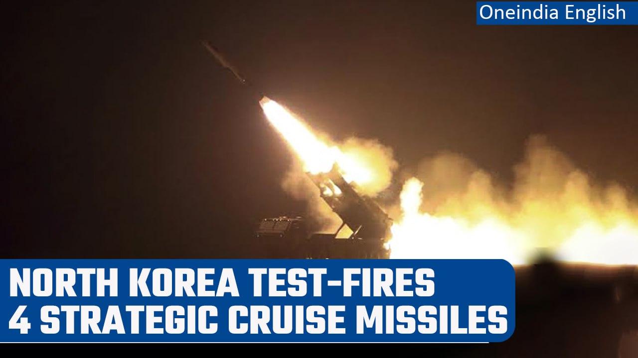 North Korea test-fires four strategic cruise missiles towards Korean peninsula | Oneindia News