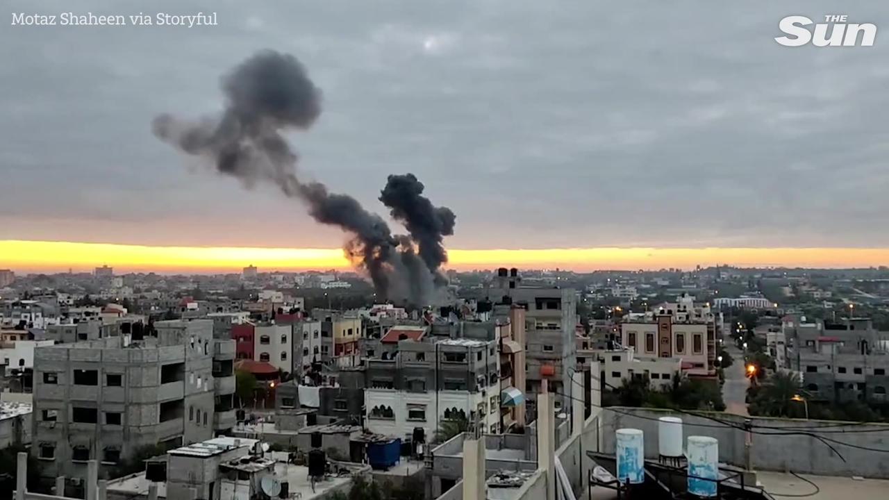 Explosion seen as Israel strikes Gaza following rocket fire