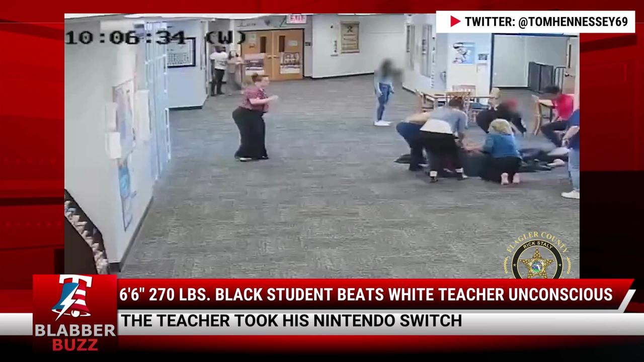 6'6" 270 lbs. Black Student Beats White Teacher Unconscious