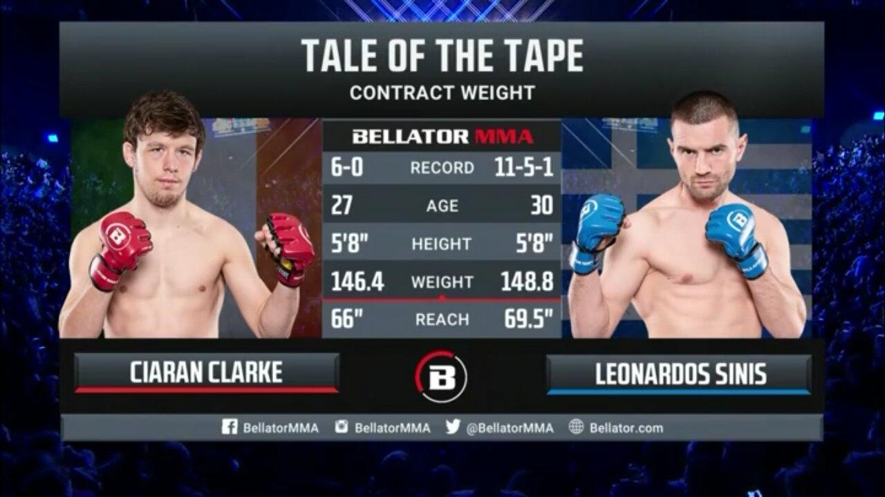 BELLATOR MMA 291 CLARKE VS SINIS MATCH FULL FIGHT.