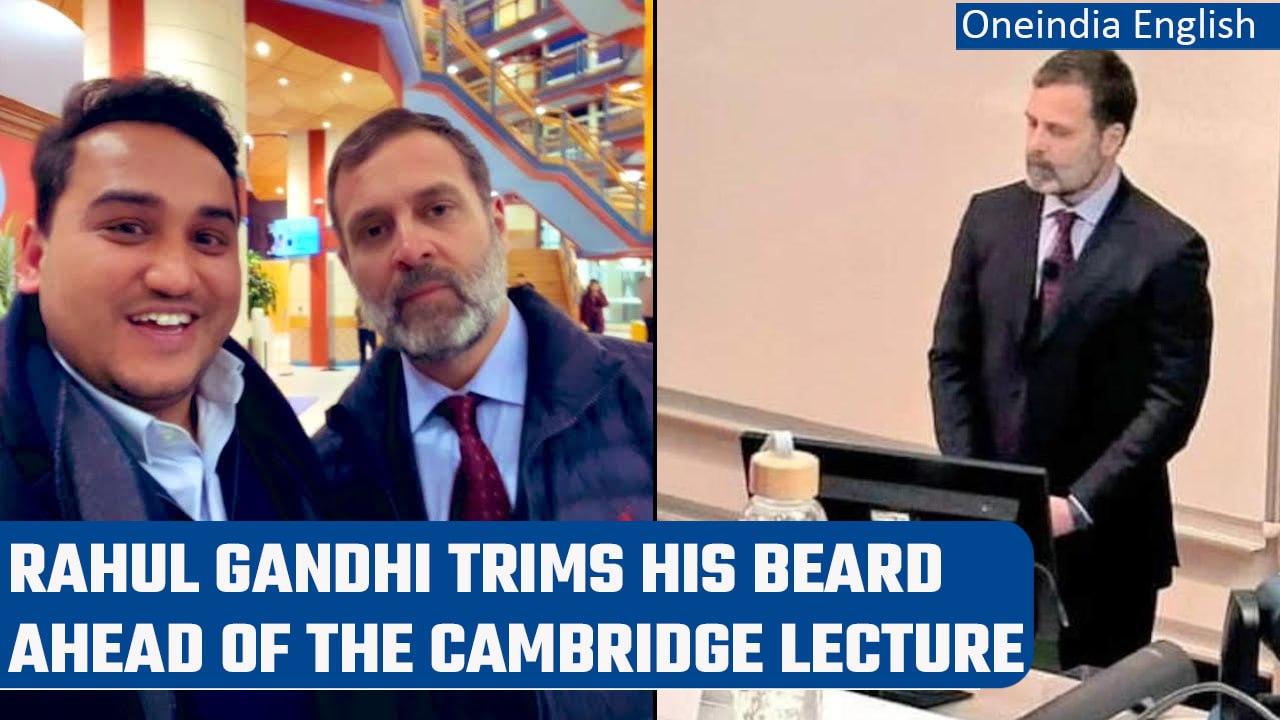 Rahul Gandhi trims his beard ahead of Cambridge lecture, pic goes viral | Oneindia News