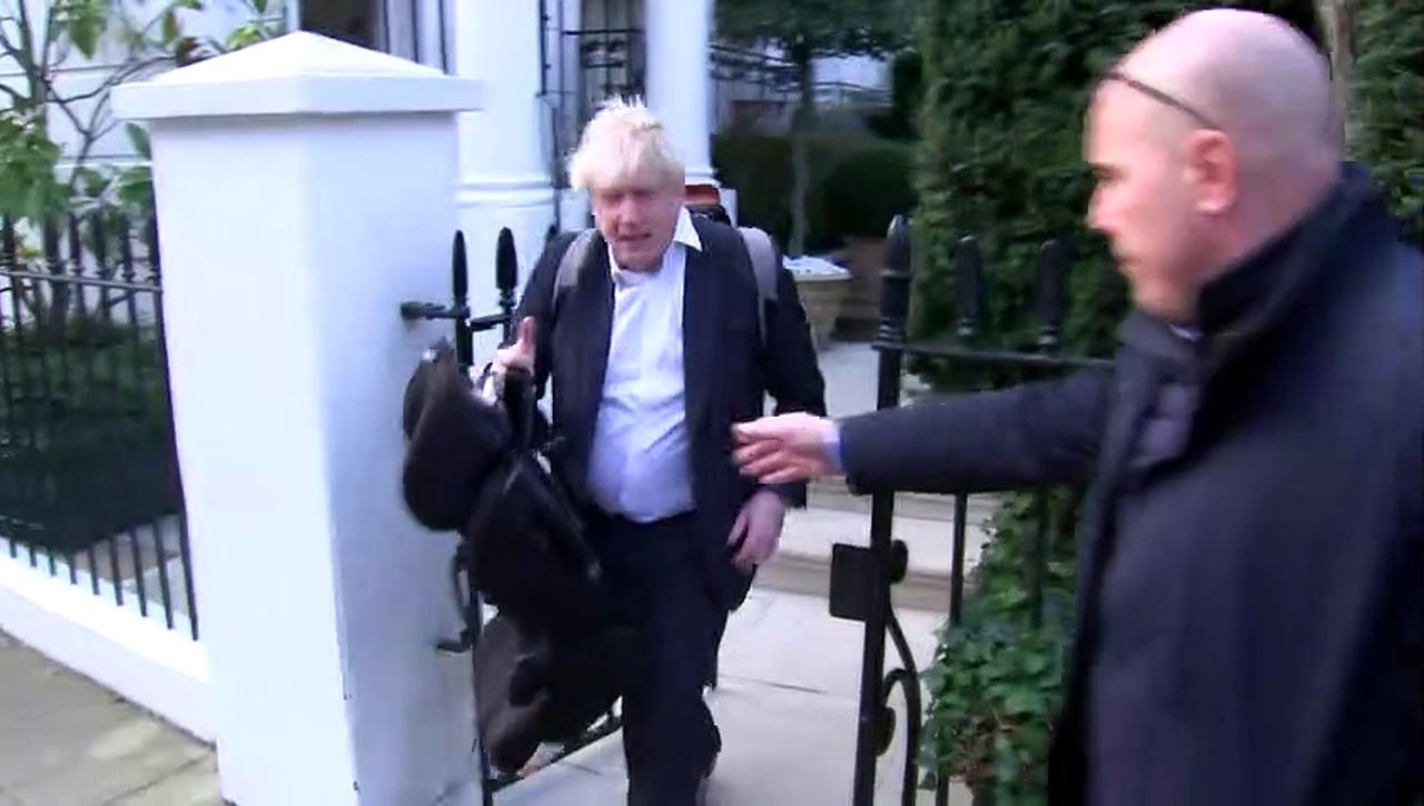 Boris Johnson departs his central London residence