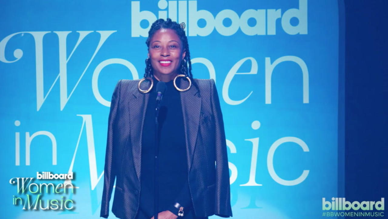 Fatima Robinson Presents Sylvia Rhone With the Executive of The Year Award At Billboard 2023 Women In Music