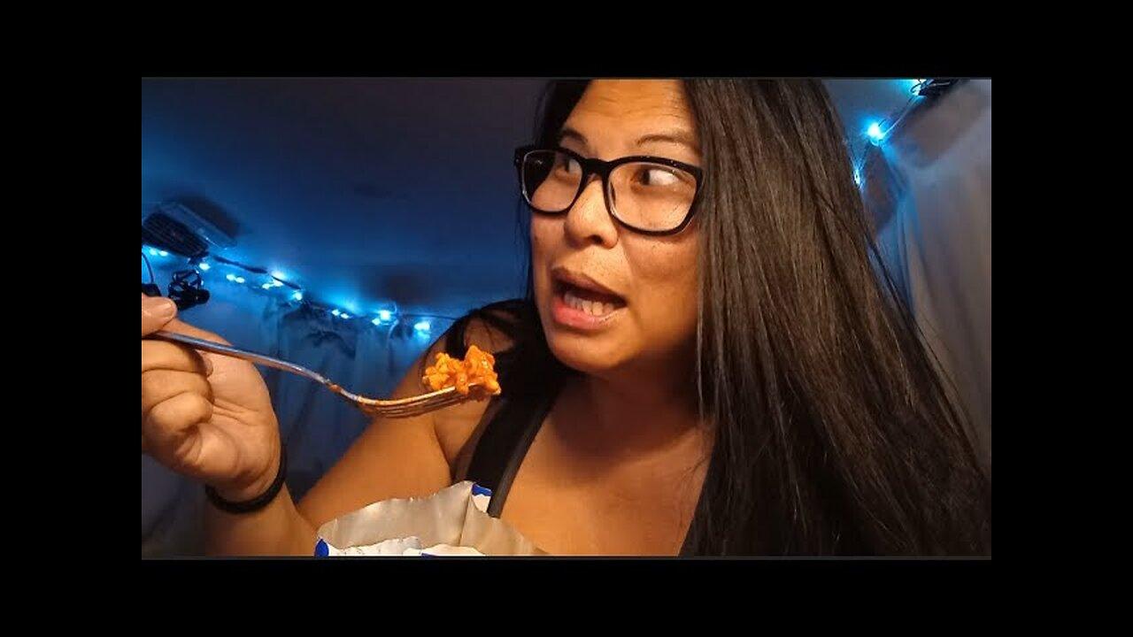 Asian Female Eats American Freeze Dried Camp Meal for the First Time | Solo Travel Living in a Van