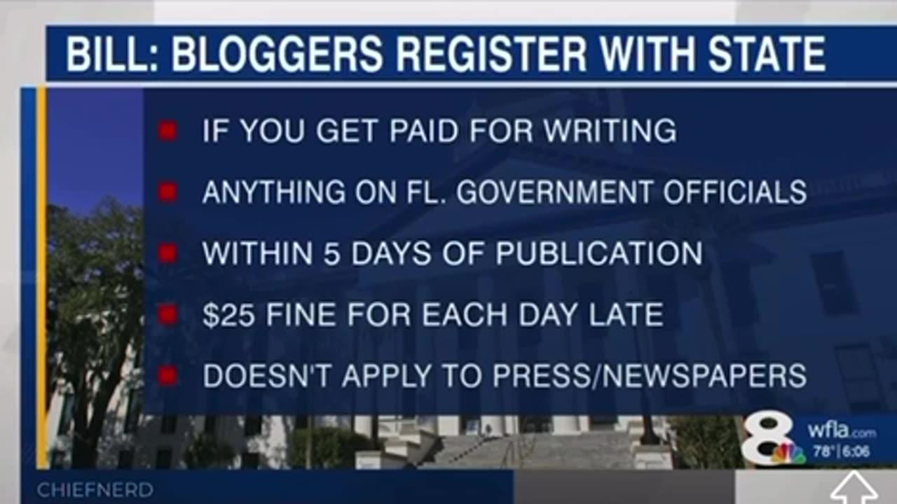 Florida Senate Bill Bloggers writing About Ron One News Page VIDEO