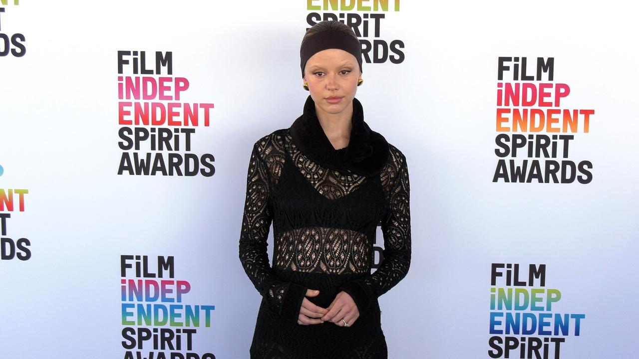 Mia Goth 2023 Film Independent Spirit Awards Blue Carpet