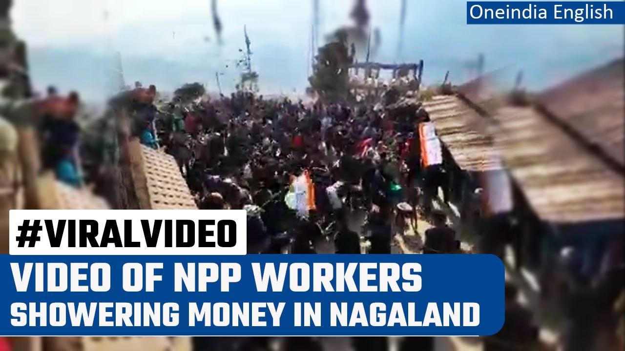 Conrad Sangma’s NPP party workers shower money in Nagaland after win | Oneindia News