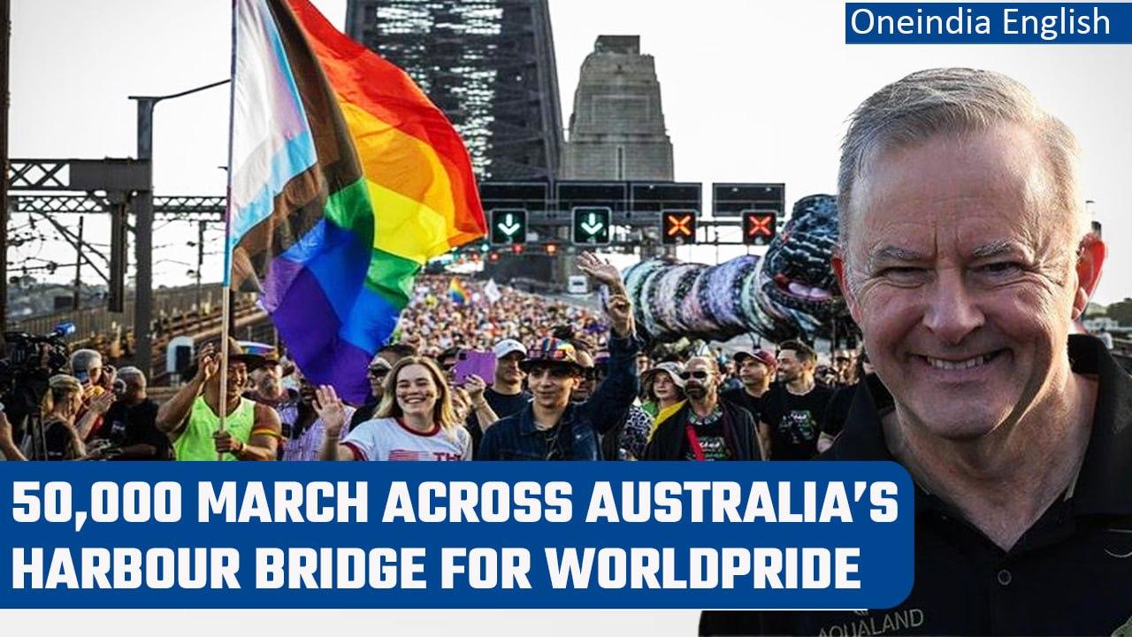 Australia: 50,000 march across Harbour Bridge for WorldPride, Anthony Albanese joins | Oneindia News
