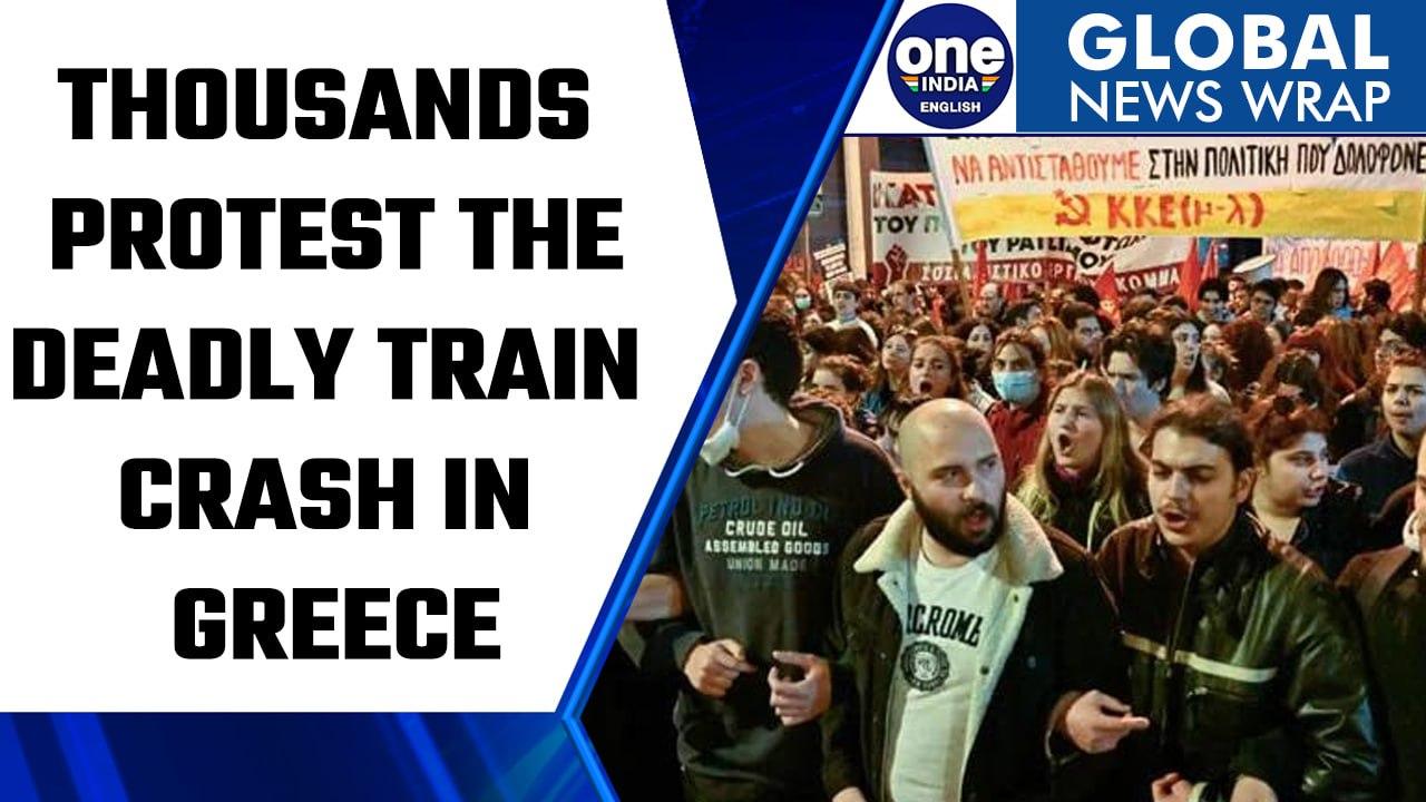 Greece Train Crash: Thousands protest against the deadly crash in Athens | Oneindia News