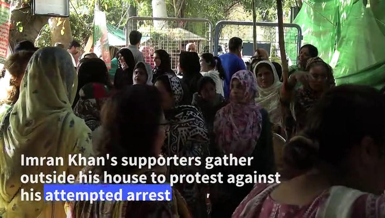 Imran Khan supporters protest after attempted arrest of former Pakistan PM