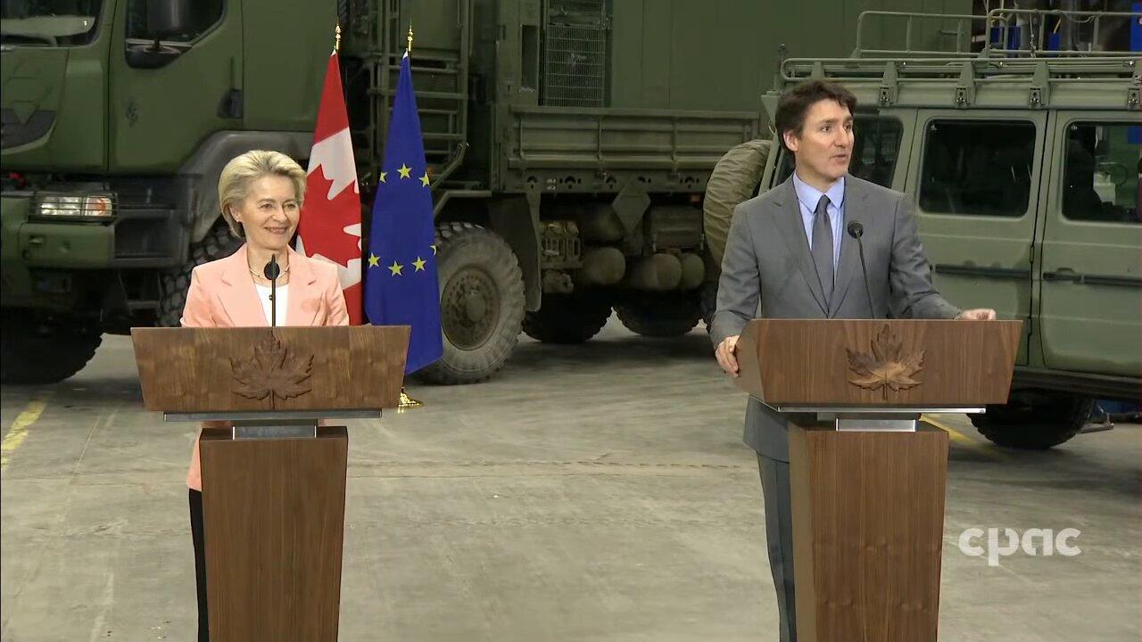 Canada: PM Trudeau and European Union President von der Leyen speak with reporters in Kingston – March 7, 2023