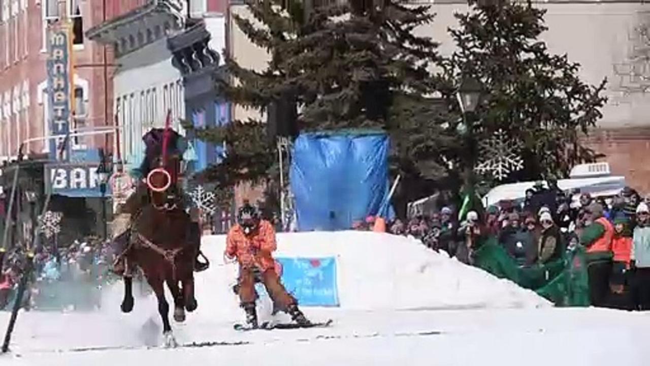 'Nothing like it': Horses pull skiers in skijoring contest