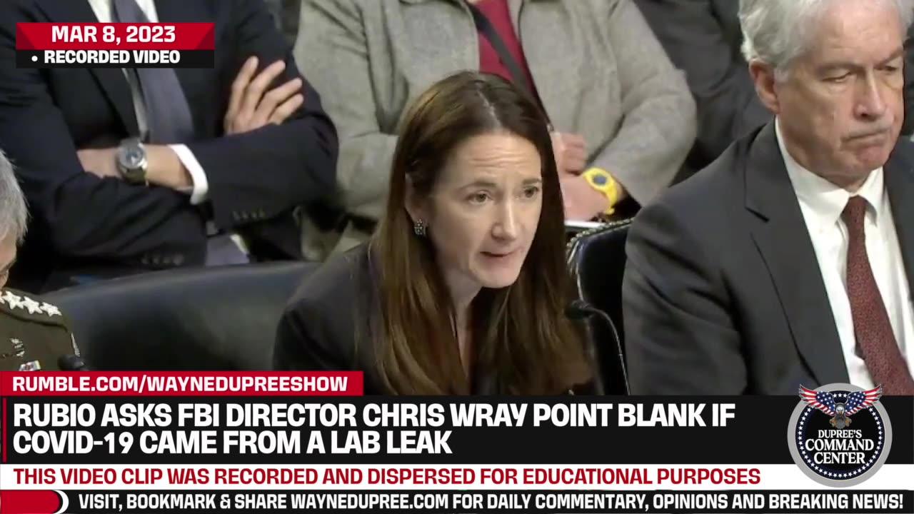 Rubio Asks FBI Director Chris Wray Point Blank If Covid-19 Came From A Lab Leak