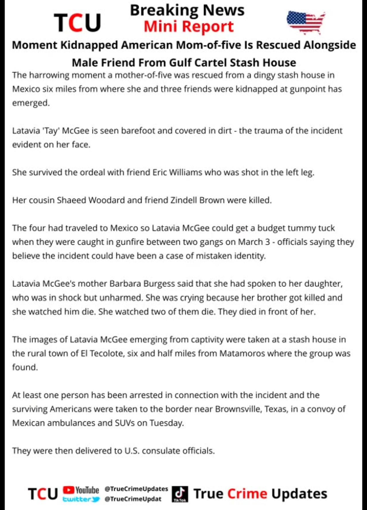 Moment Kidnapped American Mom-of-five Is Rescued Alongside Male Friend From Gulf Cartel Stash House
