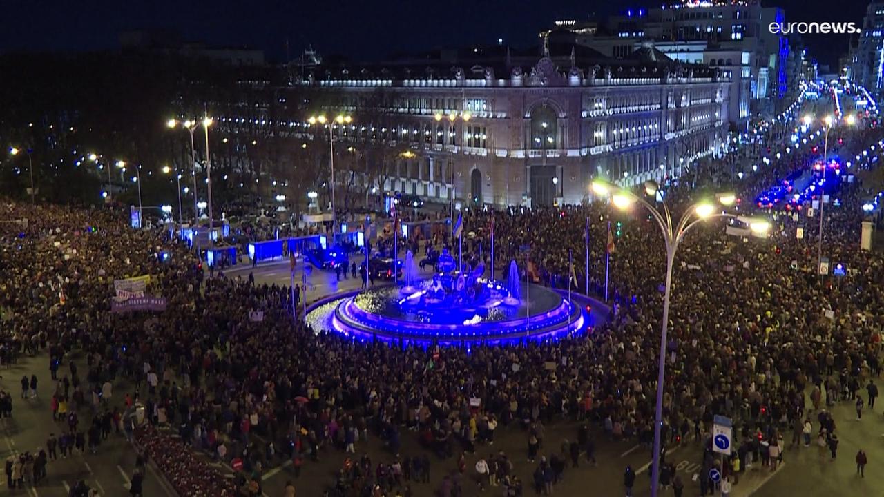 Thousands march for International Women’s Day in Spain as lawmakers debate sexual consent law