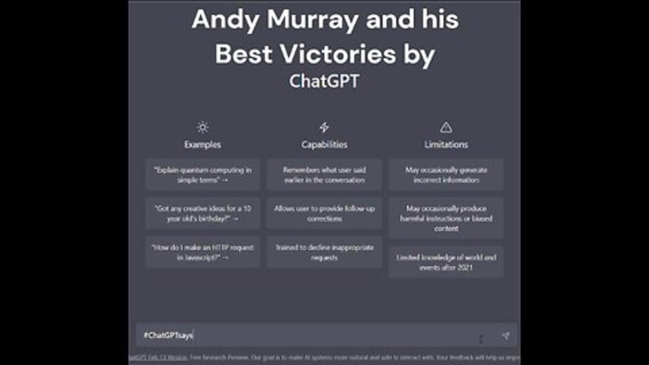ChatGPTsays about Andy Murray and his Best Victories.