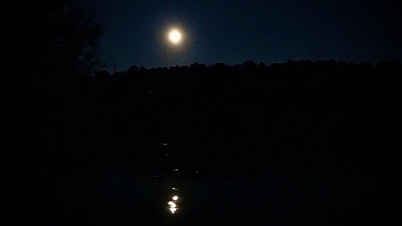Full Moon March 2023 Quiet Lake Raleigh North Carolina