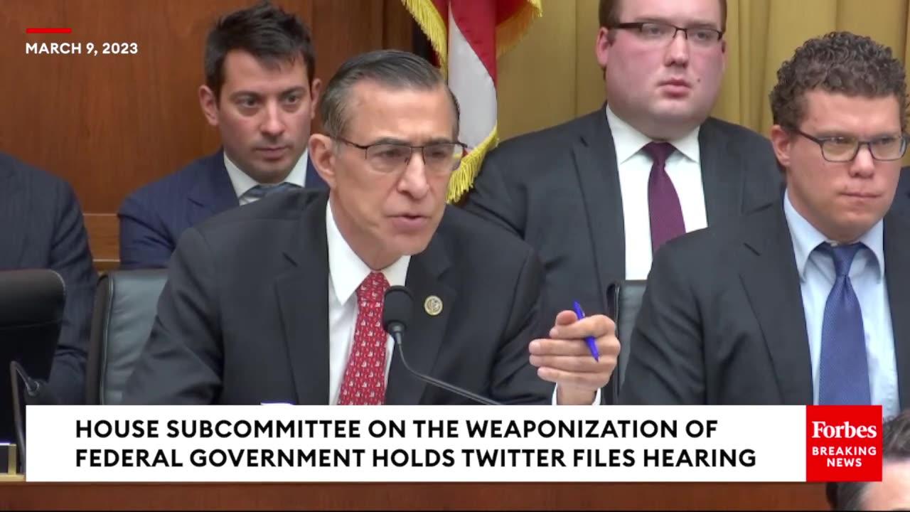 Darrell Issa Speaks About Federal Dollars Allegedly Being Spent To Stifle Free Speech On Twitter