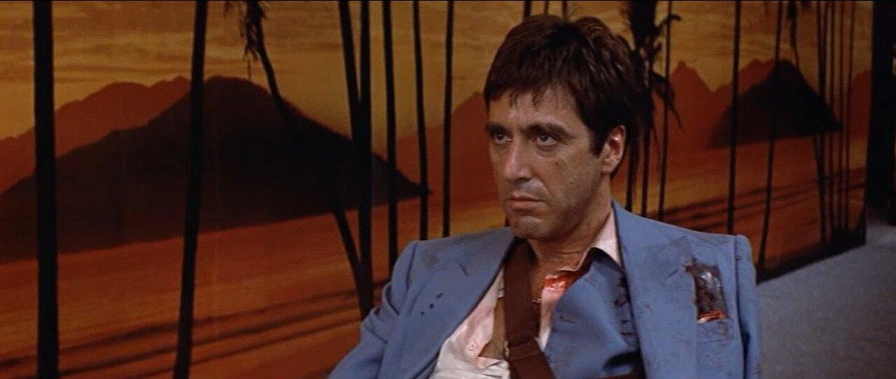 Scarface  "Don't go too far Tony" scene