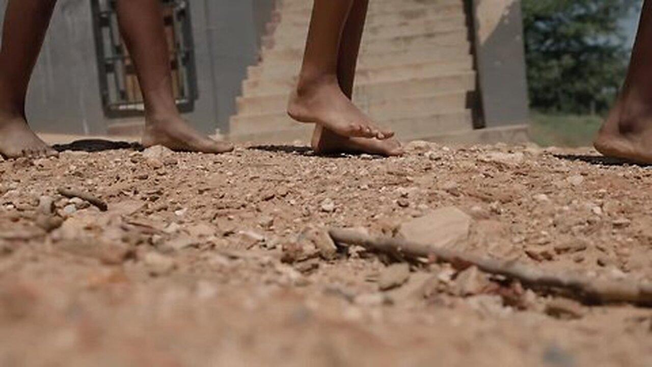 Walking Miles To School Barefoot