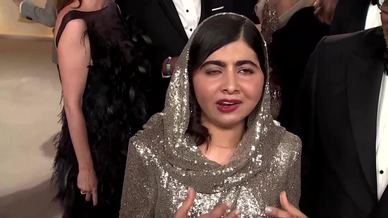 Malala walks the Oscars carpet for documentary