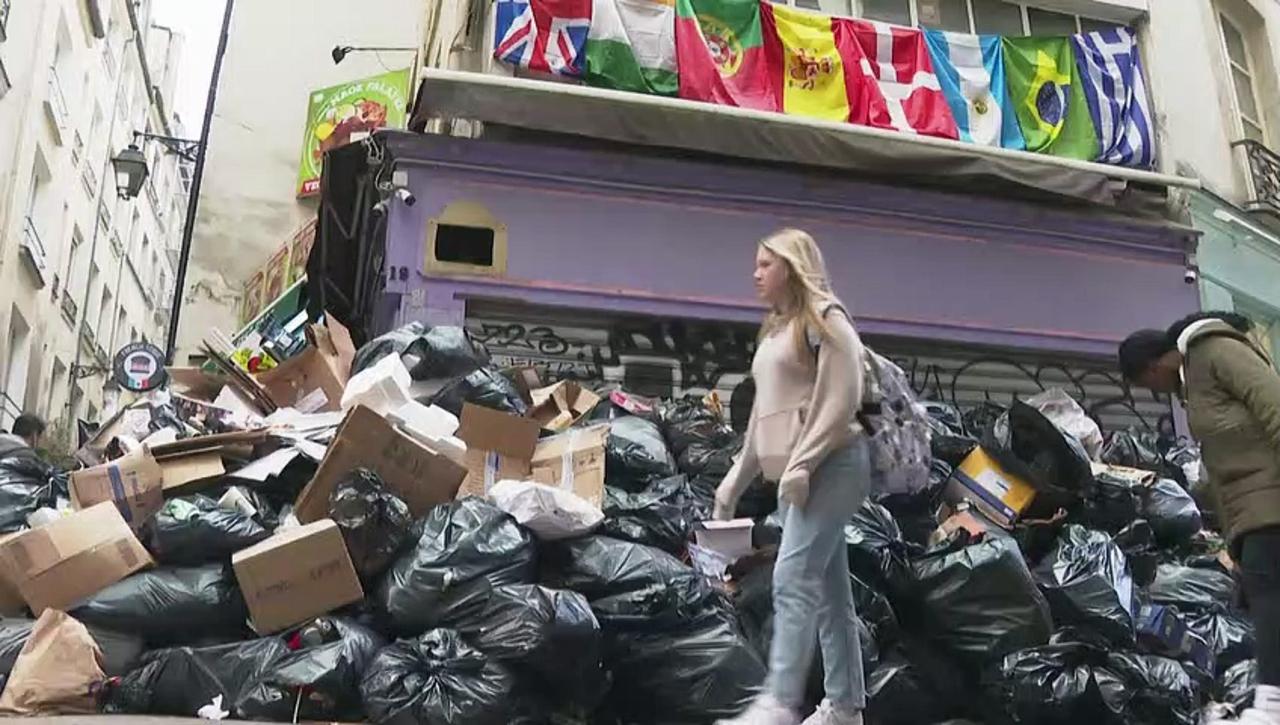 Tourists sidestep rubbish in strike-bound Paris