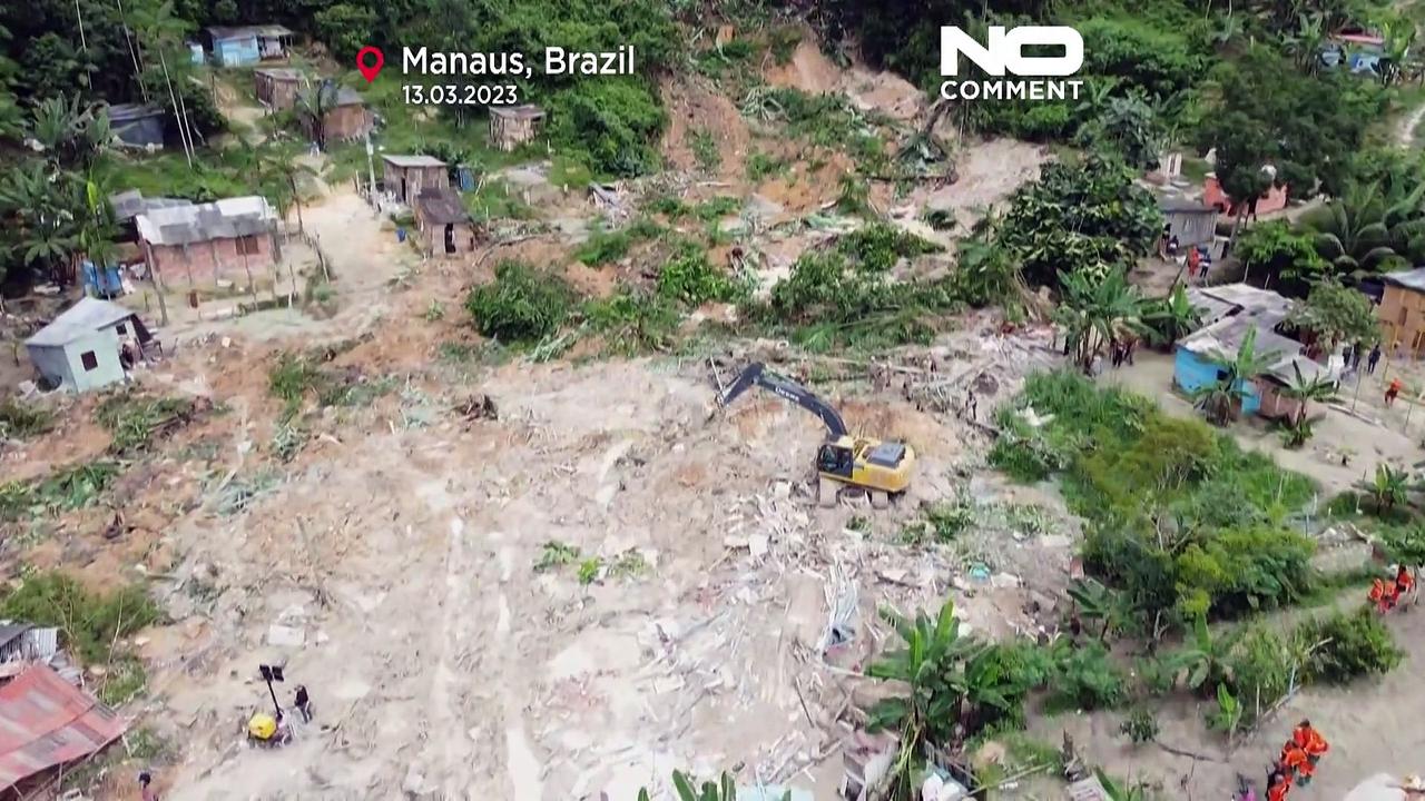 WATCH: Manaus road littered with debris following deadly landslide