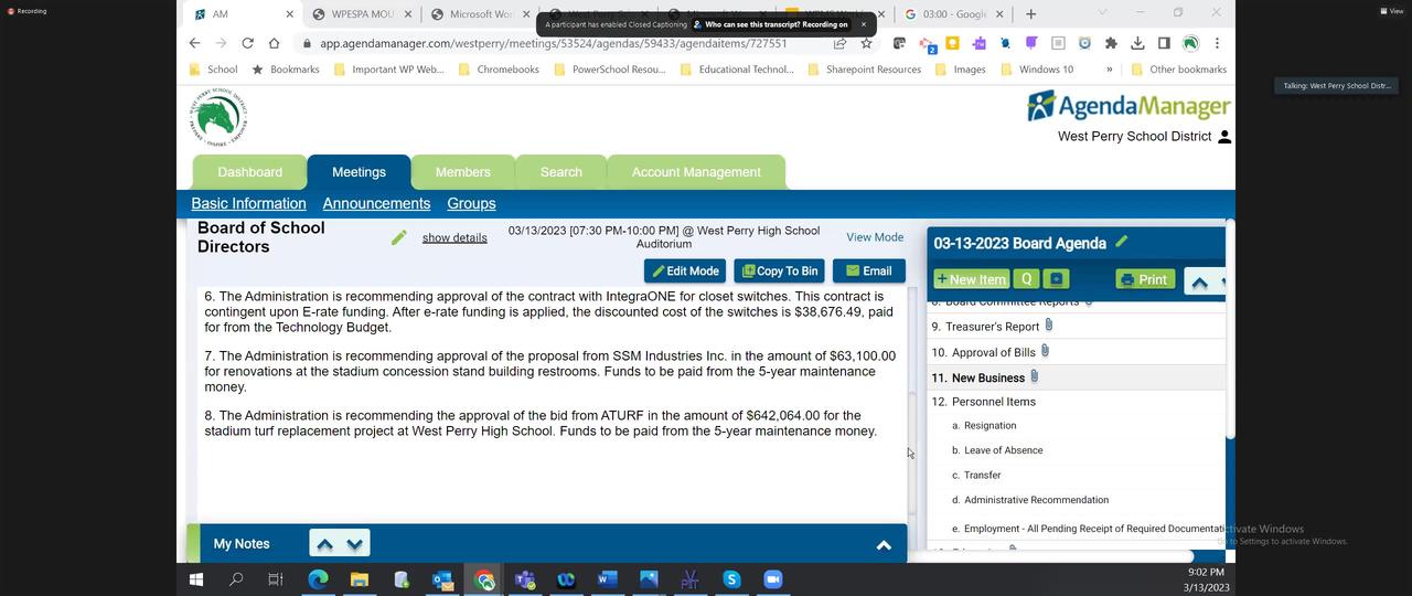 31323 West Perry SD School Board Mtg One News Page VIDEO