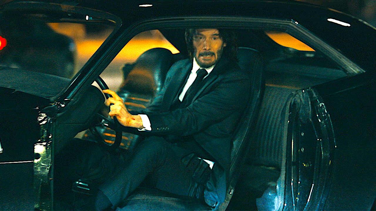 Intense Car Chase from John Wick: Chapter 4 with Keanu Reeves