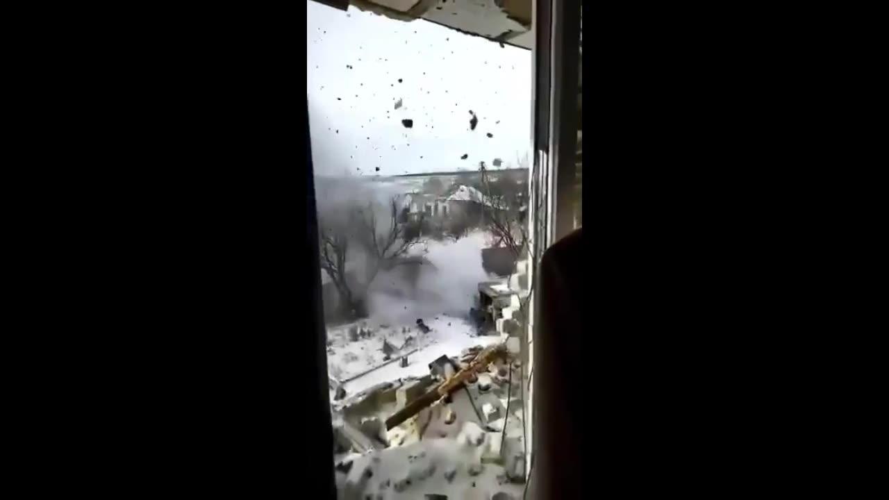Ukrainian Soldier filmed an incoming rocket - War Footage - Ukraine Russia March 2023