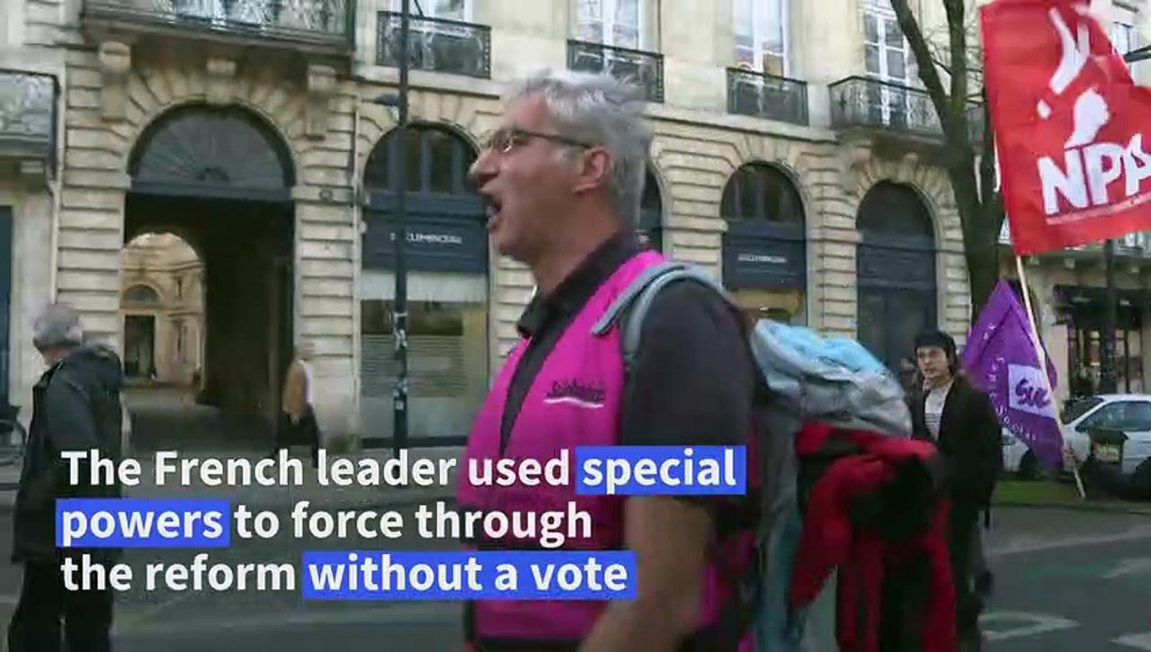 Protests in Bordeau and Marseille against French pension reform