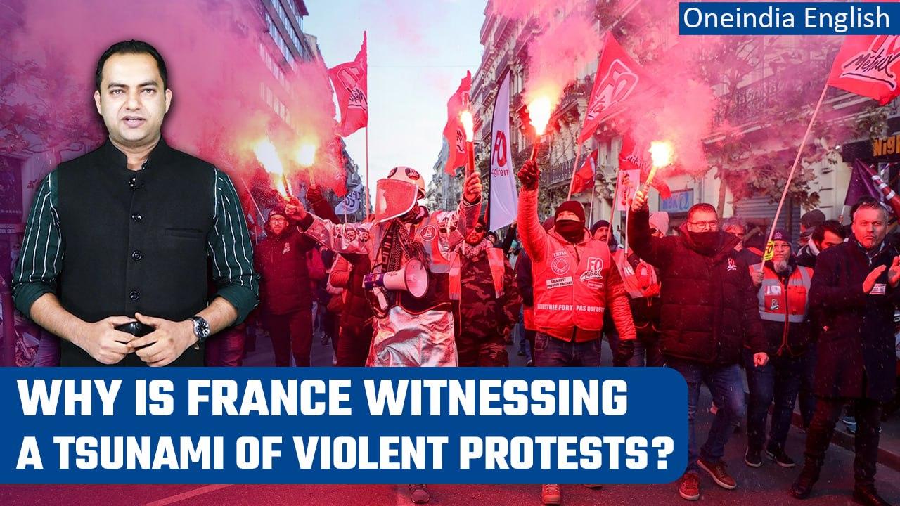 France sees violent protests as pension reforms railroaded in Parliament | Explainer | Oneindia News