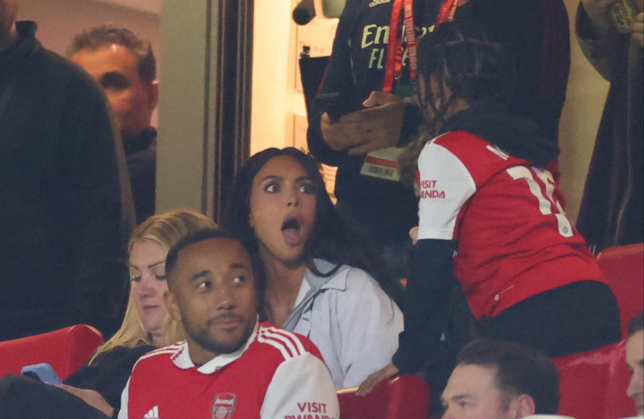 Kim Kardashian and her son make surprise appearance at Arsenal game
