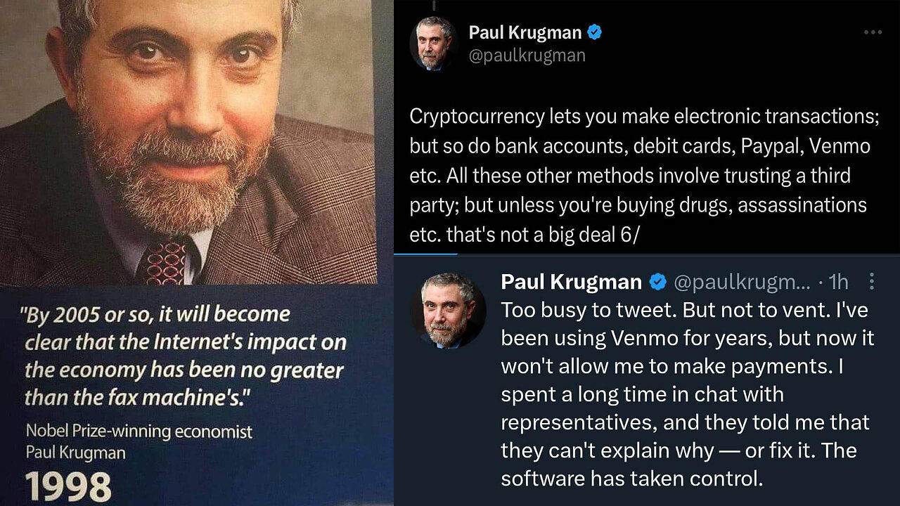 Boomer & Establishment Propagandist 'Paul Krugman' gets Locked Out of his Venmo! 🔒🏦😂