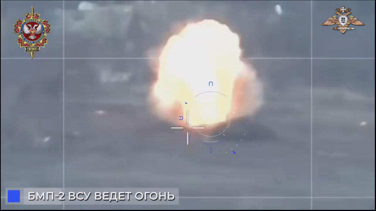 Russian ATGM unit destroyed two BMP-2 armored vehicles of the Ukrainian army
