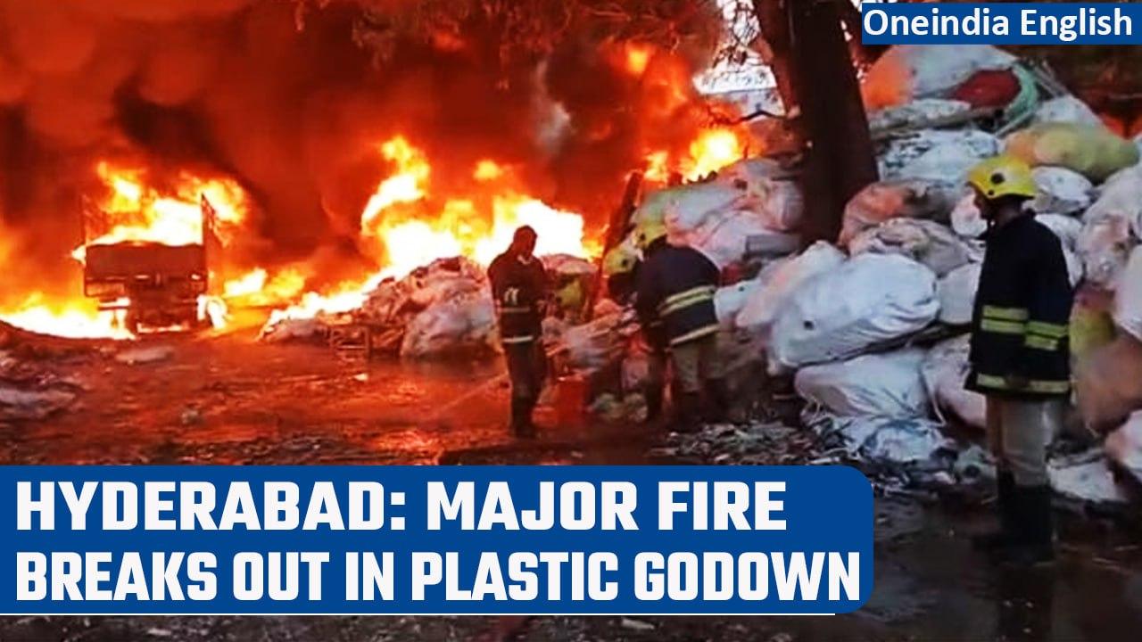 Hyderabad: Fire breaks out at plastic godown at Shastripuram; no casualties reported | Oneindia News