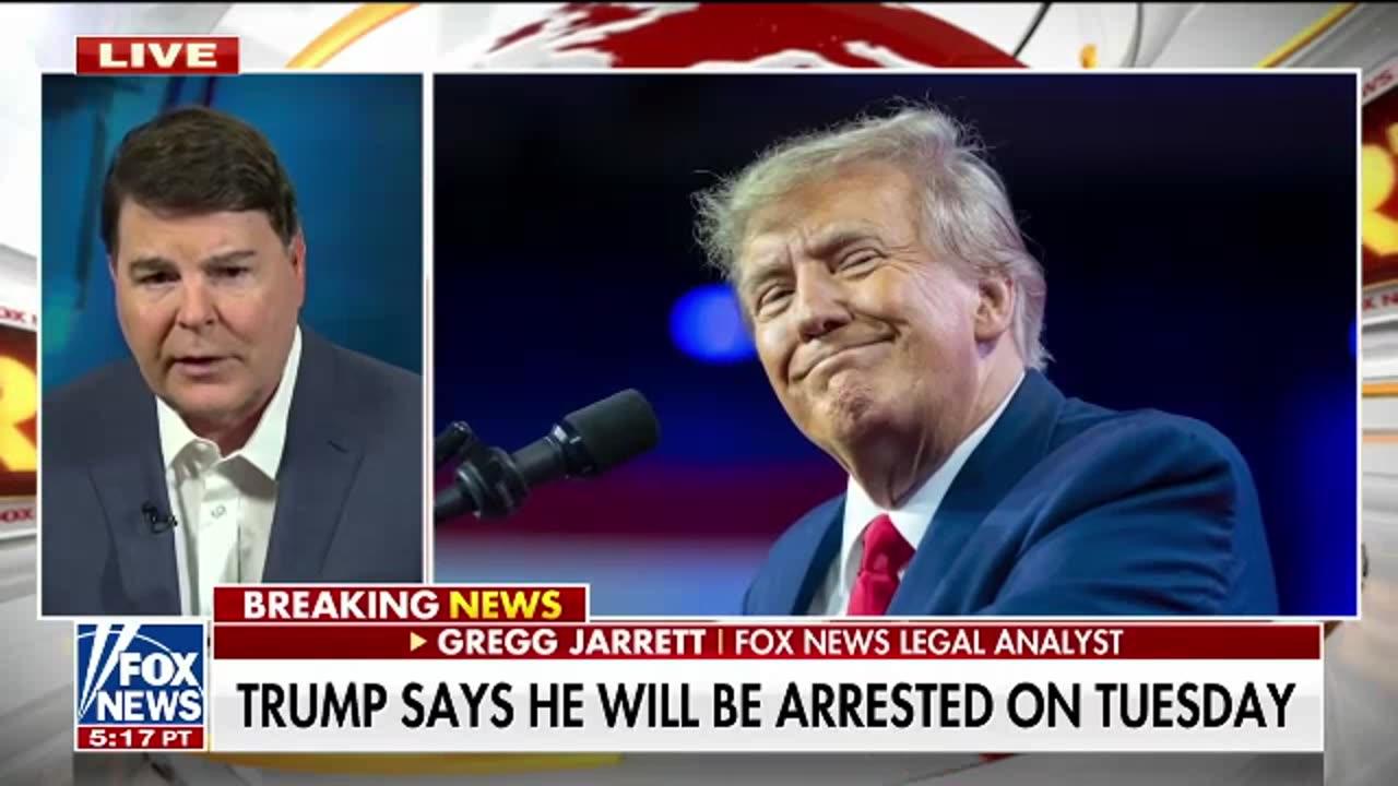 TRUMP SAYS HE WILL BE ARRESTED TUESDAY