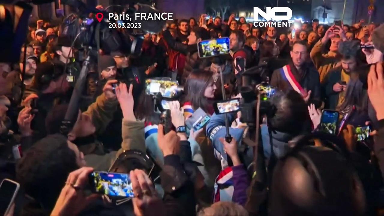 WATCH: Demonstrators gather in Paris as pension reform definitively adopted